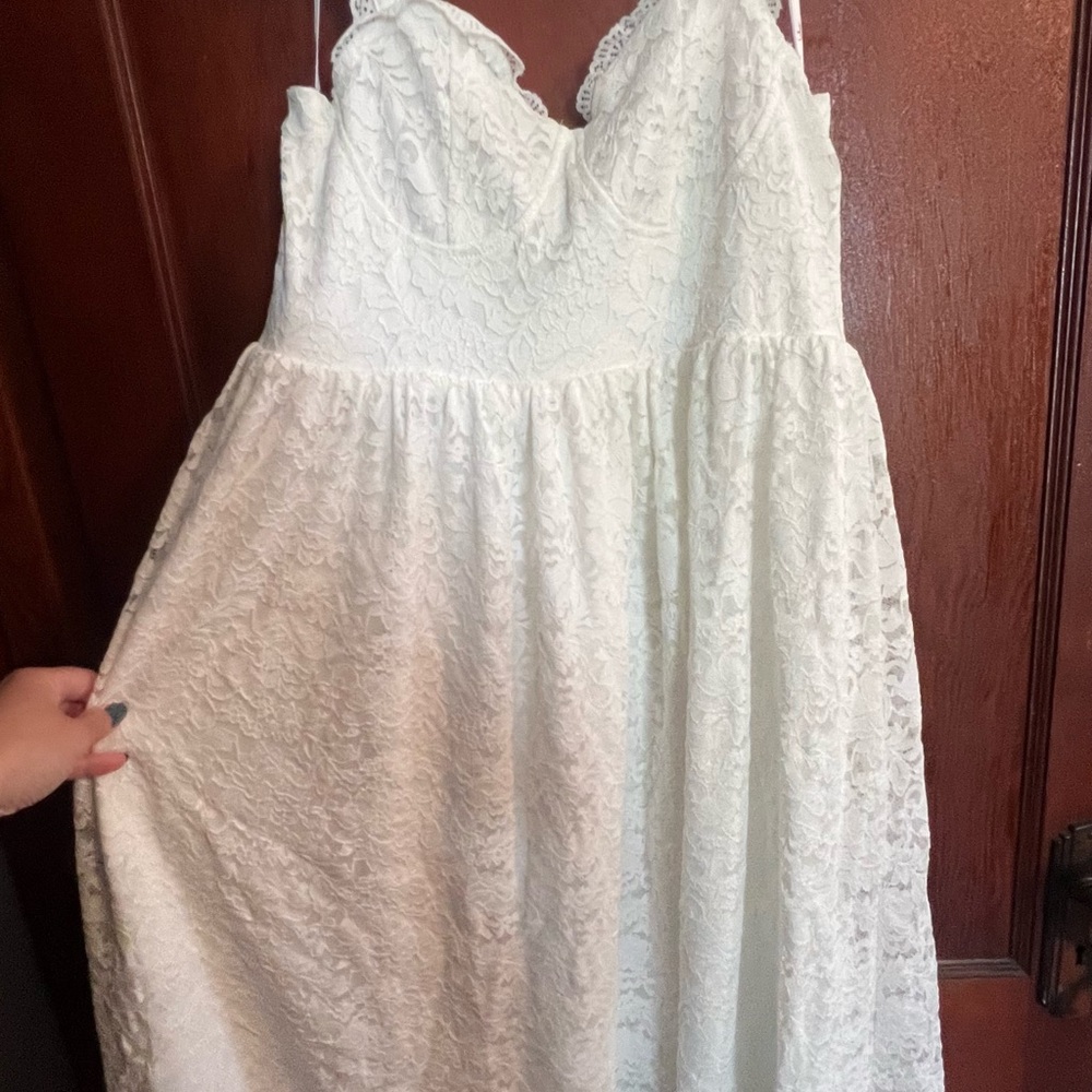Lulu's White Lace Wedding Dress